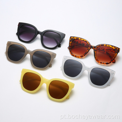 Óculos de sol femininos de tendência europeia e americana redonda face simples Óculos de sol masculino net red street shot ins wind sunglasses s2
